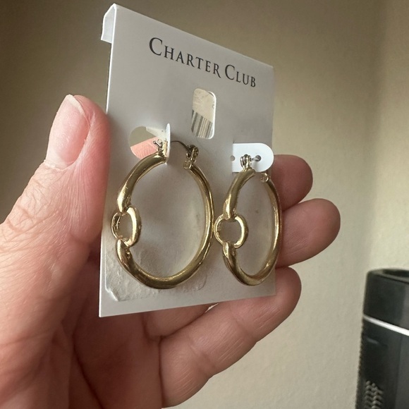 Gold hoops from Charter club 1990’s jewelry lot piece - Picture 5 of 5